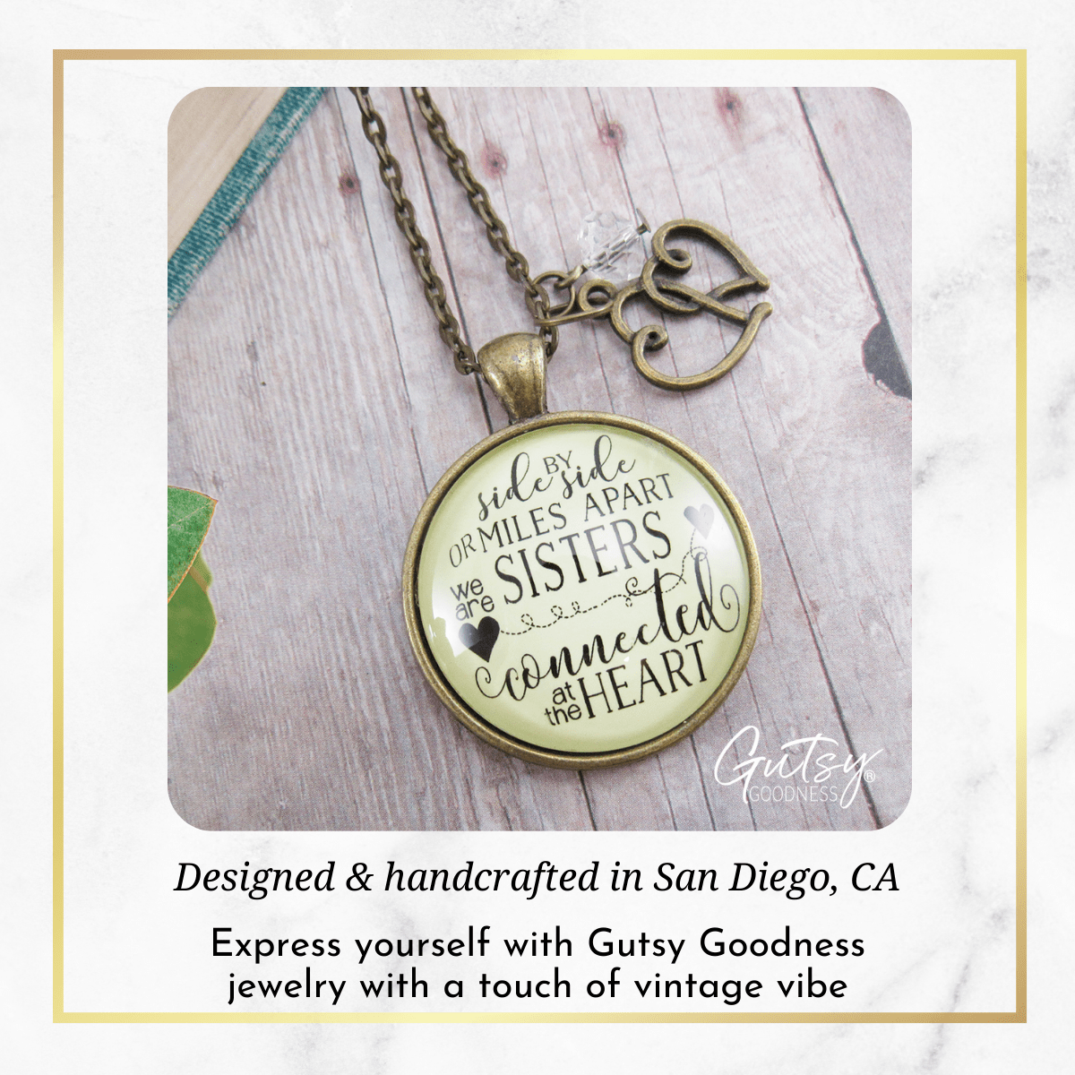 Gutsy Goodness Love My Sister Necklace Side by Side Long Distance BFF Jewelry Gift - Gutsy Goodness;Love My Sister Necklace Side By Side Long Distance Bff Jewelry Gift - Gutsy Goodness Handmade Jewelry Gifts