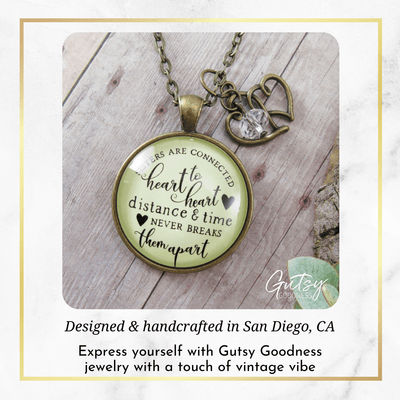 Gutsy Goodness Sisters are Connected Necklace Long Distance Friendship Jewelry Open Heart Charm - Gutsy Goodness Handmade Jewelry;Sisters Are Connected Necklace Long Distance Friendship Jewelry Open Heart Charm - Gutsy Goodness Handmade Jewelry Gifts