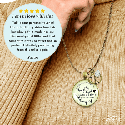 Gutsy Goodness Sisters are Connected Necklace Long Distance Friendship Jewelry Open Heart Charm - Gutsy Goodness Handmade Jewelry;Sisters Are Connected Necklace Long Distance Friendship Jewelry Open Heart Charm - Gutsy Goodness Handmade Jewelry Gifts