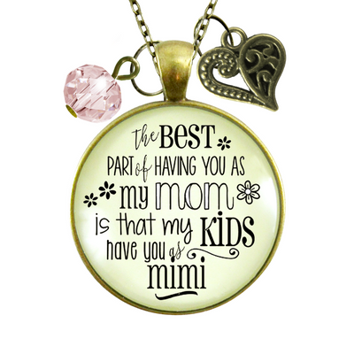 Mimi Necklace Best Part You as Mom Kids Grandma Jewelry Gift Daughter  Necklace - Gutsy Goodness Handmade Jewelry