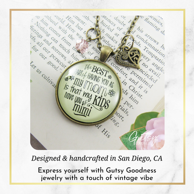 Mimi Necklace Best Part You as Mom Kids Grandma Jewelry Gift Daughter  Necklace - Gutsy Goodness Handmade Jewelry