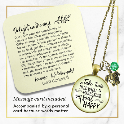 Gutsy Goodness Turtle Necklace Take Time to Make Soul Happy Life Theme Jewelry - Gutsy Goodness Handmade Jewelry;Turtle Necklace Take Time To Make Soul Happy Life Theme Jewelry - Gutsy Goodness Handmade Jewelry Gifts