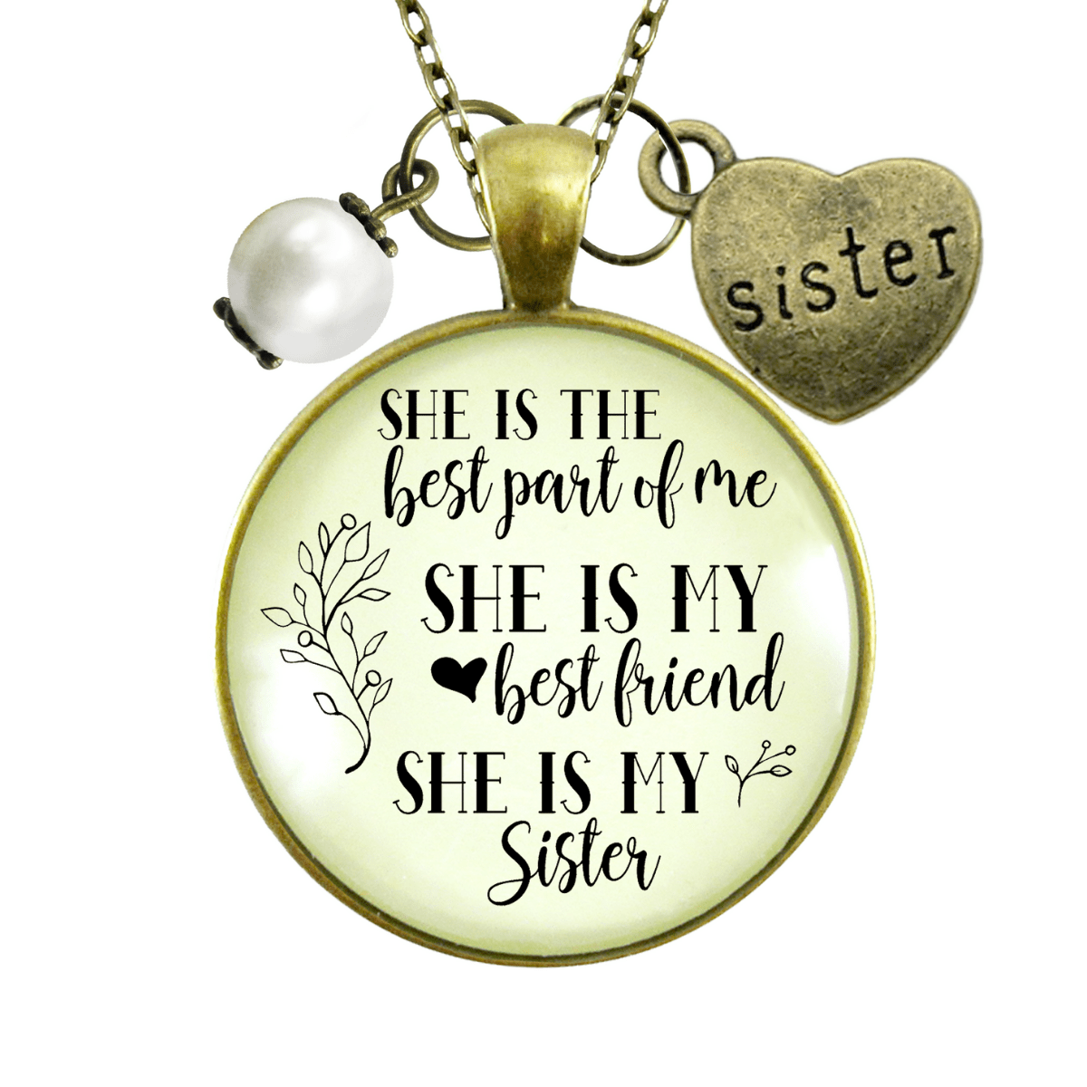 Gutsy Goodness Love My Sister Necklace She is Best Part Friendship Jewelry Gift - Gutsy Goodness Handmade Jewelry;Love My Sister Necklace She Is Best Part Friendship Jewelry Gift - Gutsy Goodness Handmade Jewelry Gifts