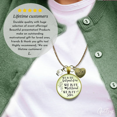 Gutsy Goodness Love My Sister Necklace She is Best Part Friendship Jewelry Gift - Gutsy Goodness Handmade Jewelry;Love My Sister Necklace She Is Best Part Friendship Jewelry Gift - Gutsy Goodness Handmade Jewelry Gifts