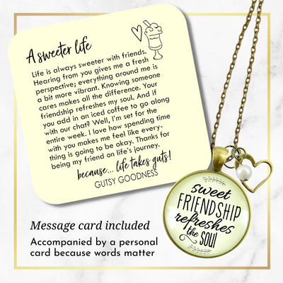 BFF Necklace Sweet Friendship Refreshes Soul Inspirational Pendant Jewelry  Necklace - Gutsy Goodness Handmade Jewelry