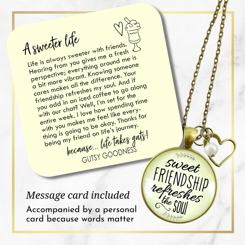 Gutsy Goodness BFF Necklace Sweet Friendship Refreshes Soul Inspirational Pendant Jewelry - Gutsy Goodness;Bff Necklace Sweet Friendship Refreshes Soul Inspirational Pendant Jewelry - Gutsy Goodness Handmade Jewelry Gifts