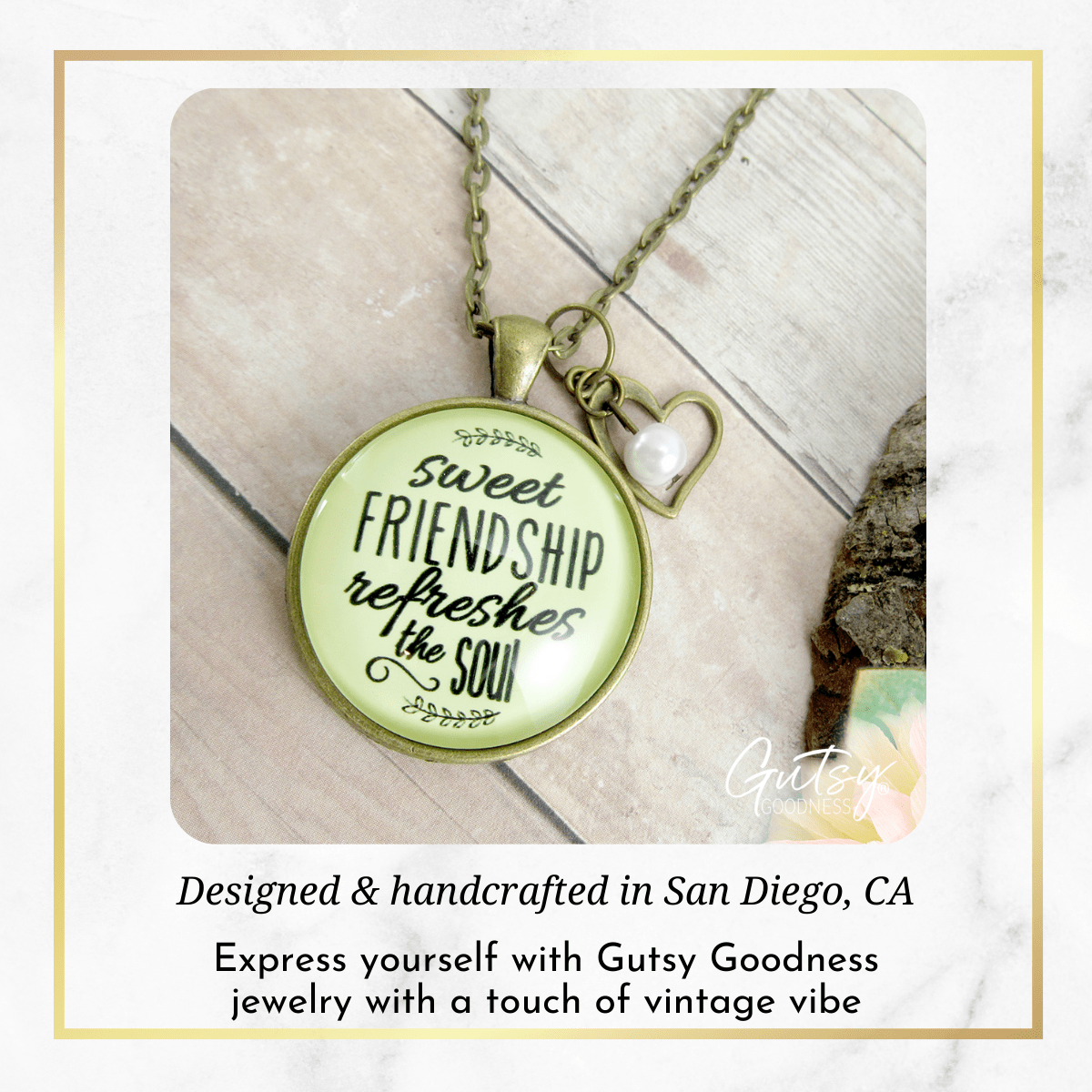 Gutsy Goodness BFF Necklace Sweet Friendship Refreshes Soul Inspirational Pendant Jewelry - Gutsy Goodness;Bff Necklace Sweet Friendship Refreshes Soul Inspirational Pendant Jewelry - Gutsy Goodness Handmade Jewelry Gifts