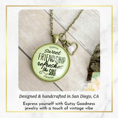 Gutsy Goodness BFF Necklace Sweet Friendship Refreshes Soul Inspirational Pendant Jewelry - Gutsy Goodness;Bff Necklace Sweet Friendship Refreshes Soul Inspirational Pendant Jewelry - Gutsy Goodness Handmade Jewelry Gifts