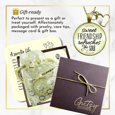 Gutsy Goodness BFF Necklace Sweet Friendship Refreshes Soul Inspirational Pendant Jewelry - Gutsy Goodness;Bff Necklace Sweet Friendship Refreshes Soul Inspirational Pendant Jewelry - Gutsy Goodness Handmade Jewelry Gifts
