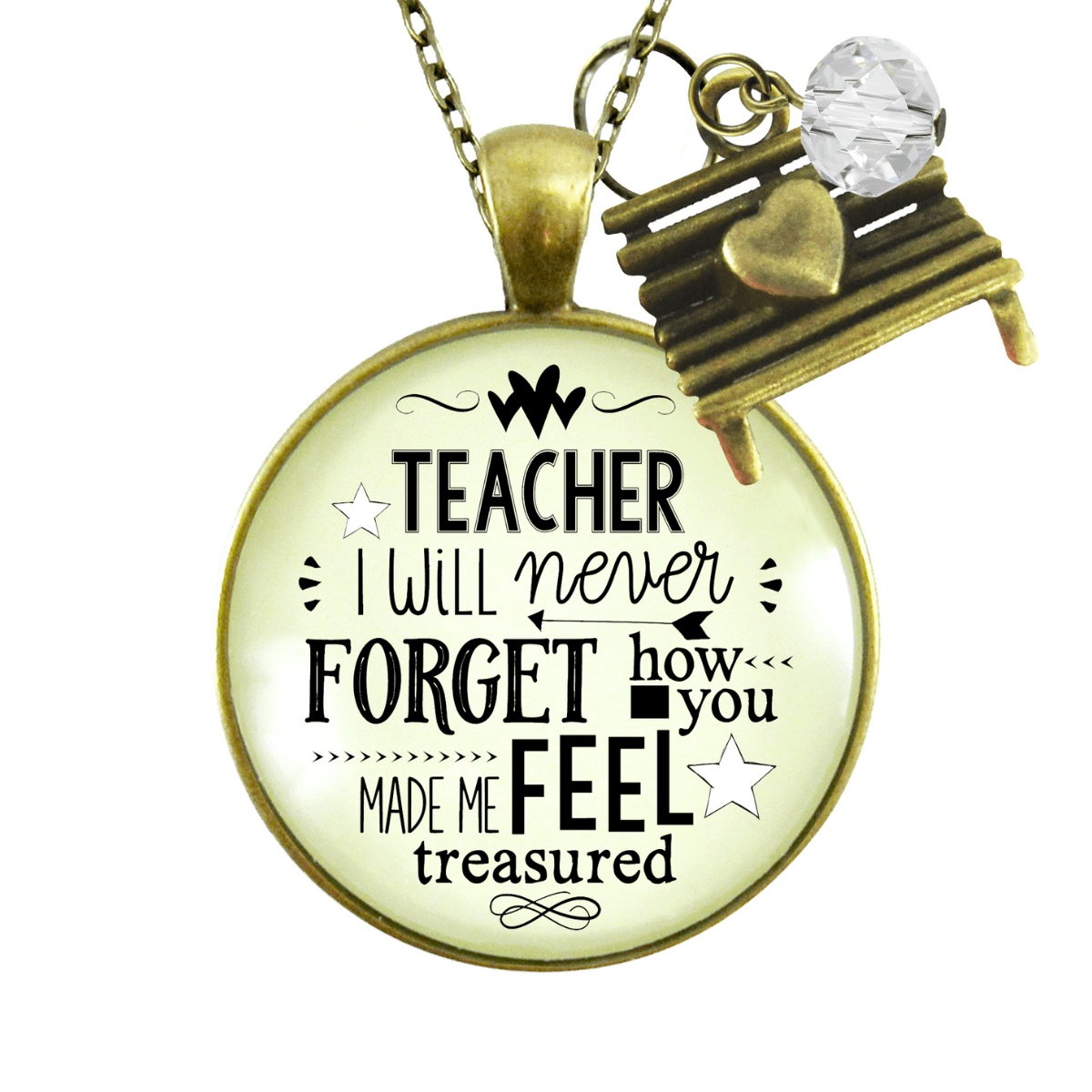 Gutsy Goodness Teacher Necklace I Will Never Forget Jewelry Appreciation Gift - Gutsy Goodness Handmade Jewelry;Teacher Necklace I Will Never Forget Jewelry Appreciation Gift - Gutsy Goodness Handmade Jewelry Gifts