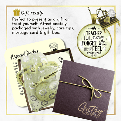 Gutsy Goodness Teacher Necklace I Will Never Forget Jewelry Appreciation Gift - Gutsy Goodness Handmade Jewelry;Teacher Necklace I Will Never Forget Jewelry Appreciation Gift - Gutsy Goodness Handmade Jewelry Gifts