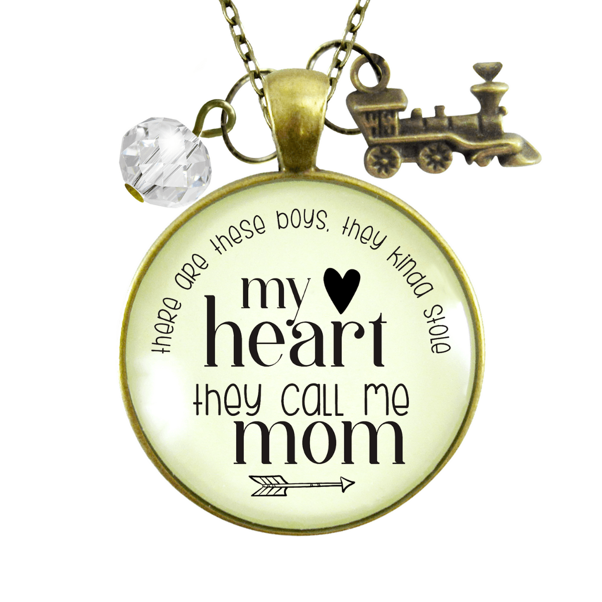 Gutsy Goodness Mom of Sons Necklace Are These Boys Kinda Stole My Heart Train Mother Jewelry - Gutsy Goodness Handmade Jewelry;Mom Of Sons Necklace Are These Boys Kinda Stole My Heart Train Mother Jewelry - Gutsy Goodness Handmade Jewelry Gifts