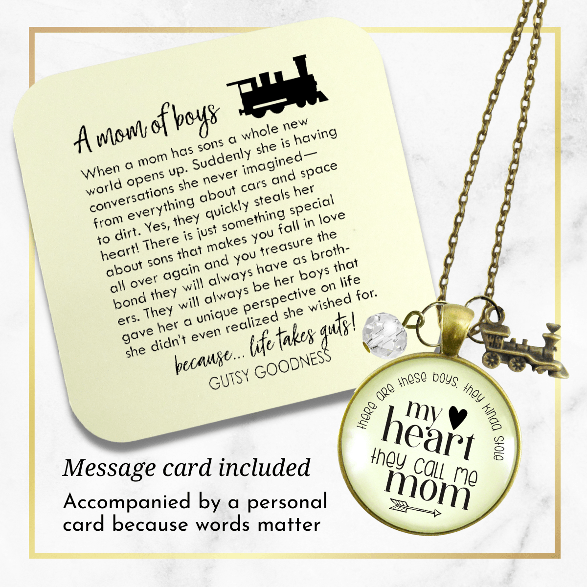 Gutsy Goodness Mom of Sons Necklace Are These Boys Kinda Stole My Heart Train Mother Jewelry - Gutsy Goodness Handmade Jewelry;Mom Of Sons Necklace Are These Boys Kinda Stole My Heart Train Mother Jewelry - Gutsy Goodness Handmade Jewelry Gifts