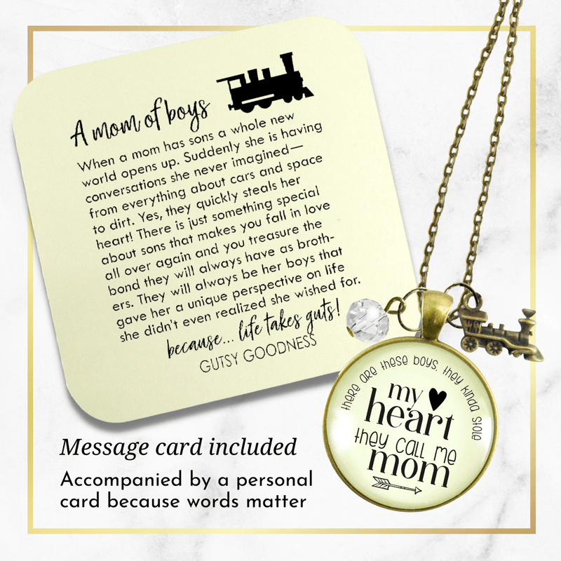 Gutsy Goodness Mom of Sons Necklace Are These Boys Kinda Stole My Heart Train Mother Jewelry - Gutsy Goodness Handmade Jewelry;Mom Of Sons Necklace Are These Boys Kinda Stole My Heart Train Mother Jewelry - Gutsy Goodness Handmade Jewelry Gifts