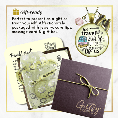 Travel Lover Necklace Wanderlust Explorer Pendant Adventure Seeker Gift Boho Chic Binoculars Charm  Necklace - Gutsy Goodness Handmade Jewelry