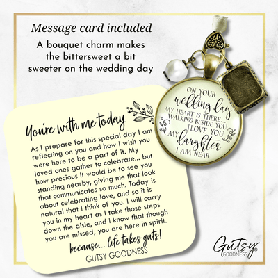 Bouquet Charm On Your Wedding Day Mom Dad Memorial Bridal Memorial Custom Photo Frame - Gutsy Goodness Handmade Jewelry Gifts