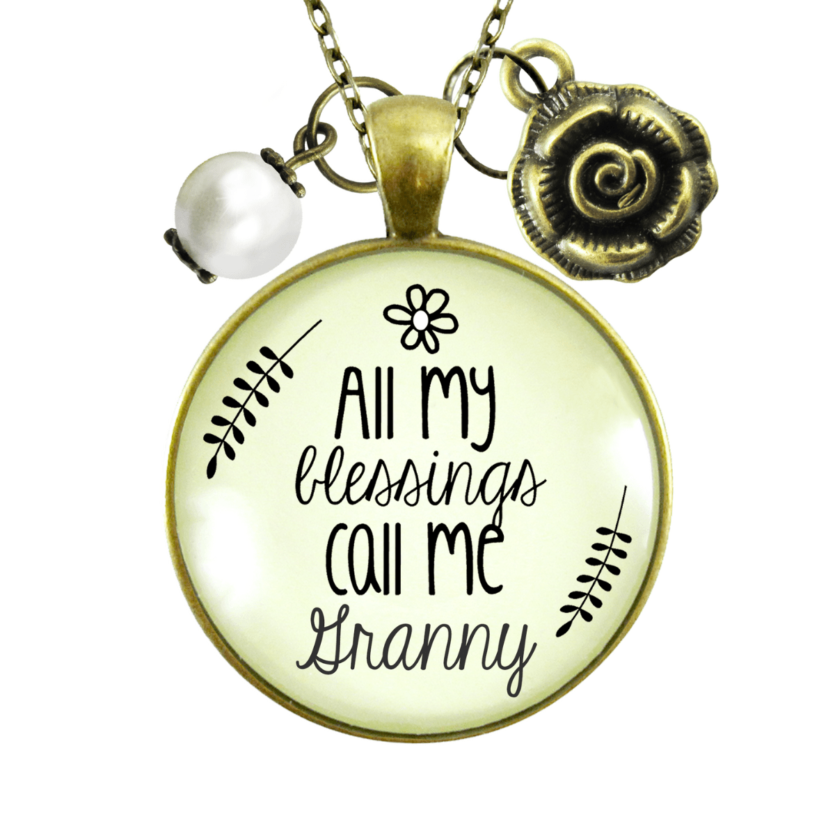 Gutsy Goodness Granny Necklace All My Blessings Grandma Rose Charm Gift Jewelry - Gutsy Goodness Handmade Jewelry;Granny Necklace All My Blessings Grandma Rose Charm Gift Jewelry - Gutsy Goodness Handmade Jewelry Gifts