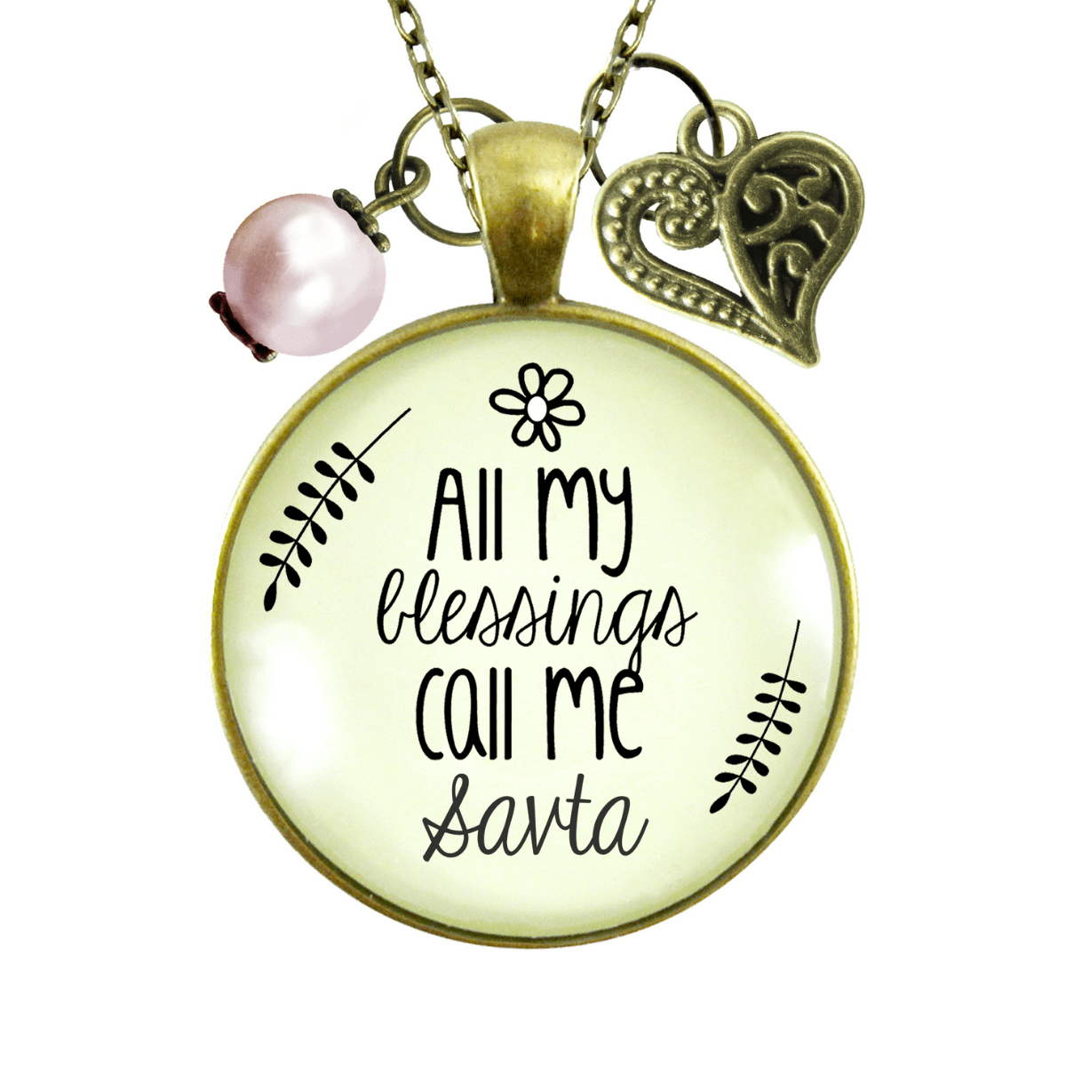 Gutsy Goodness Savta Necklace All My Blessings Jewish Hebrew Grandma Gift Heart Jewelry - Gutsy Goodness Handmade Jewelry;Savta Necklace All My Blessings Jewish Hebrew Grandma Gift Heart Jewelry - Gutsy Goodness Handmade Jewelry Gifts