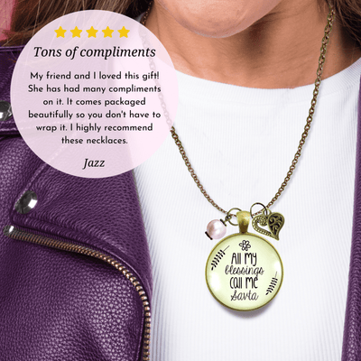 Gutsy Goodness Savta Necklace All My Blessings Jewish Hebrew Grandma Gift Heart Jewelry - Gutsy Goodness Handmade Jewelry;Savta Necklace All My Blessings Jewish Hebrew Grandma Gift Heart Jewelry - Gutsy Goodness Handmade Jewelry Gifts