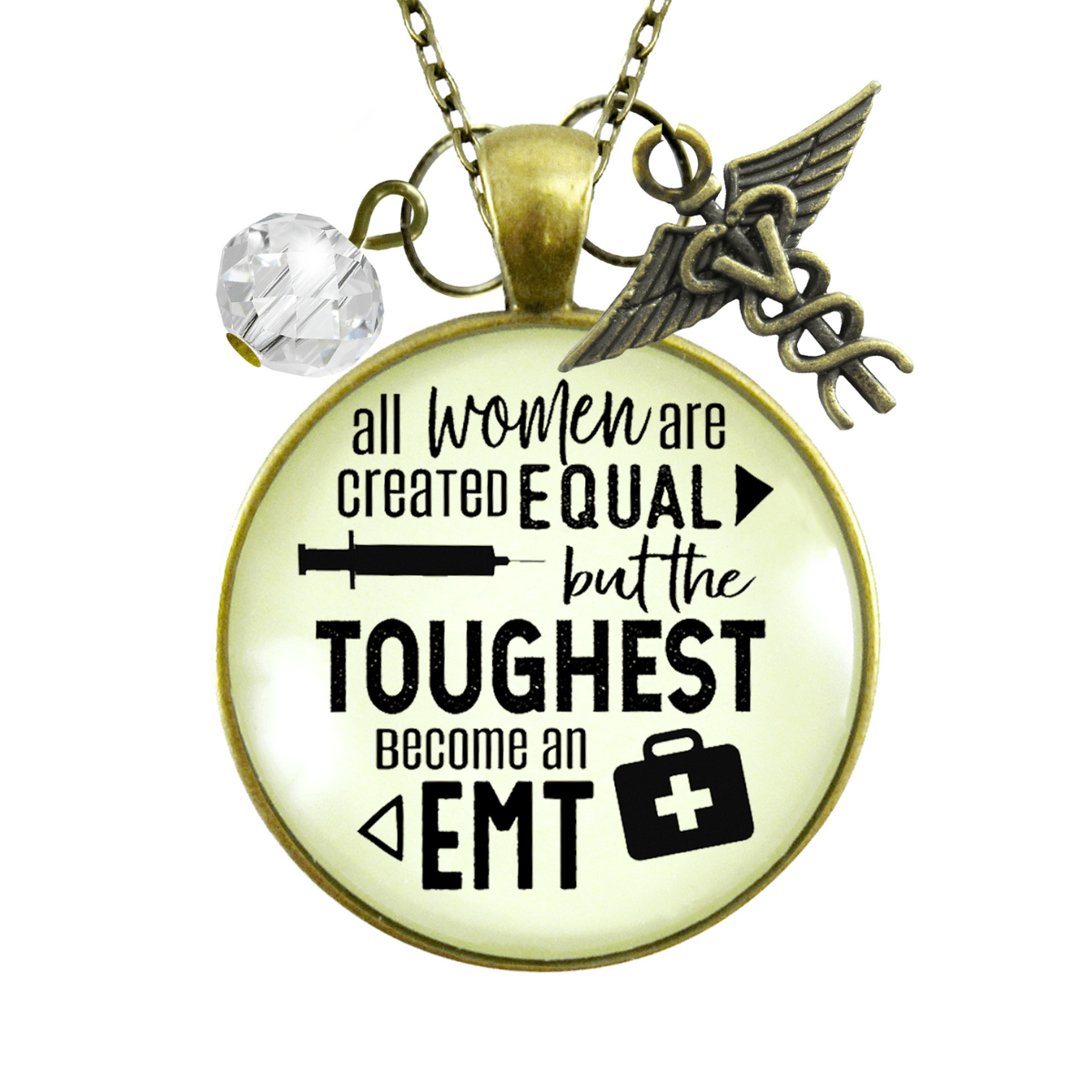 EMT Necklace Women Created Equal But EMTS Medical Gift Graduate Charm Jewelry - Gutsy Goodness