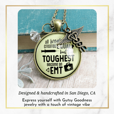 EMT Necklace Women Created Equal But EMTS Medical Gift Graduate Charm Jewelry - Gutsy Goodness