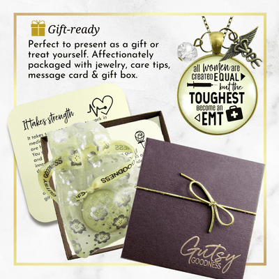 EMT Necklace Women Created Equal But EMTS Medical Gift Graduate Charm Jewelry - Gutsy Goodness