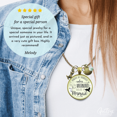 Gutsy Goodness Mermaid Necklace Always Be Yourself Unless Ocean Tropical Jewelry Beach Charms - Gutsy Goodness Handmade Jewelry;Mermaid Necklace Always Be Yourself Unless Ocean Tropical Jewelry Beach Charms - Gutsy Goodness Handmade Jewelry Gifts