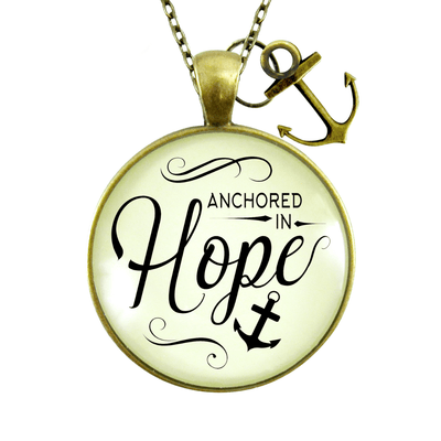Gutsy Goodness Anchored in Hope Necklace Nautical Theme Faith Words Determination Charm Jewelry - Gutsy Goodness Handmade Jewelry;Anchored In Hope - Gutsy Goodness Handmade Jewelry Gifts