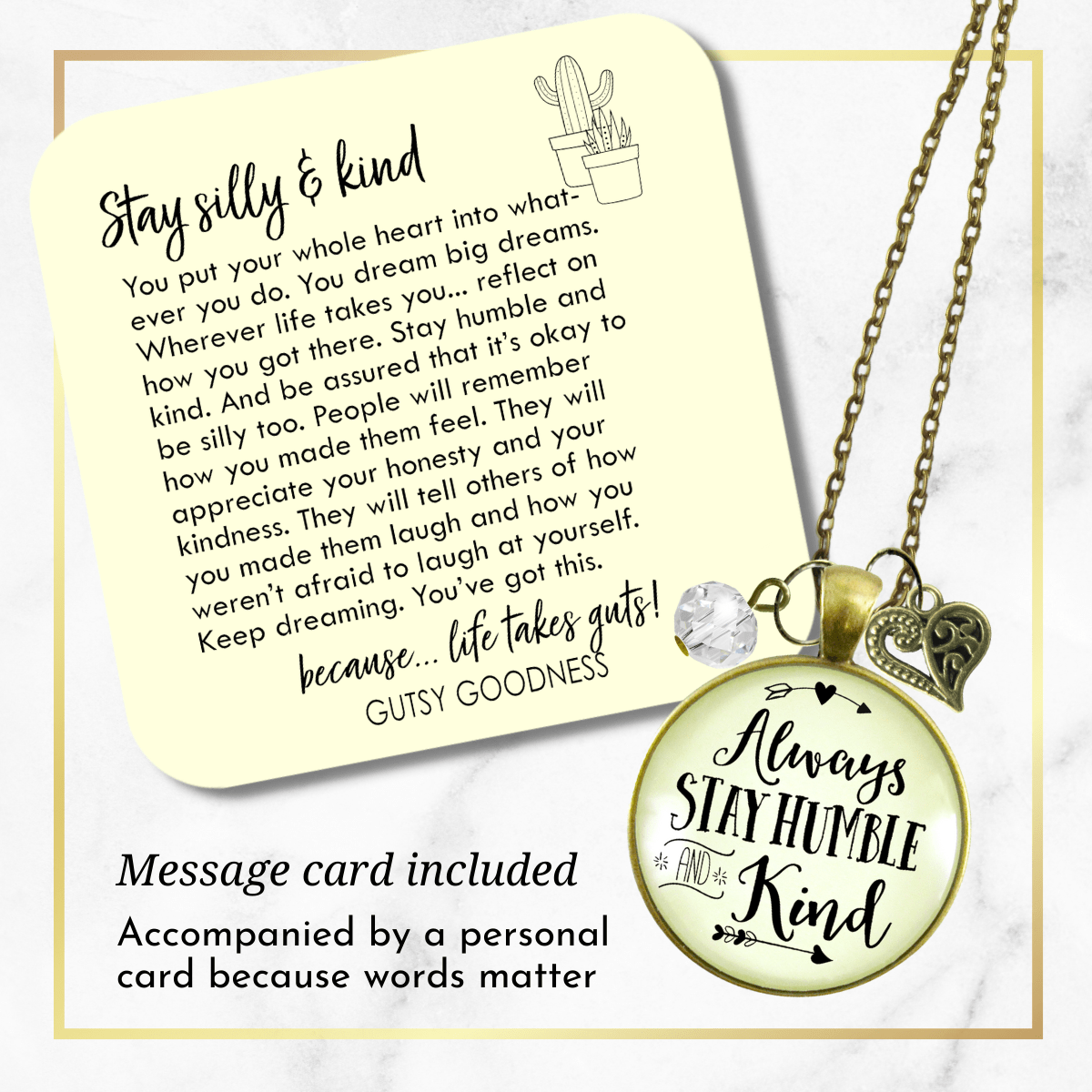 Gutsy Goodness Always Stay Humble and Kind Necklace Meaningful Quote Gift Jewelry - Gutsy Goodness Handmade Jewelry;Always Stay Humble And Kind Necklace Meaningful Quote Gift Jewelry - Gutsy Goodness Handmade Jewelry Gifts