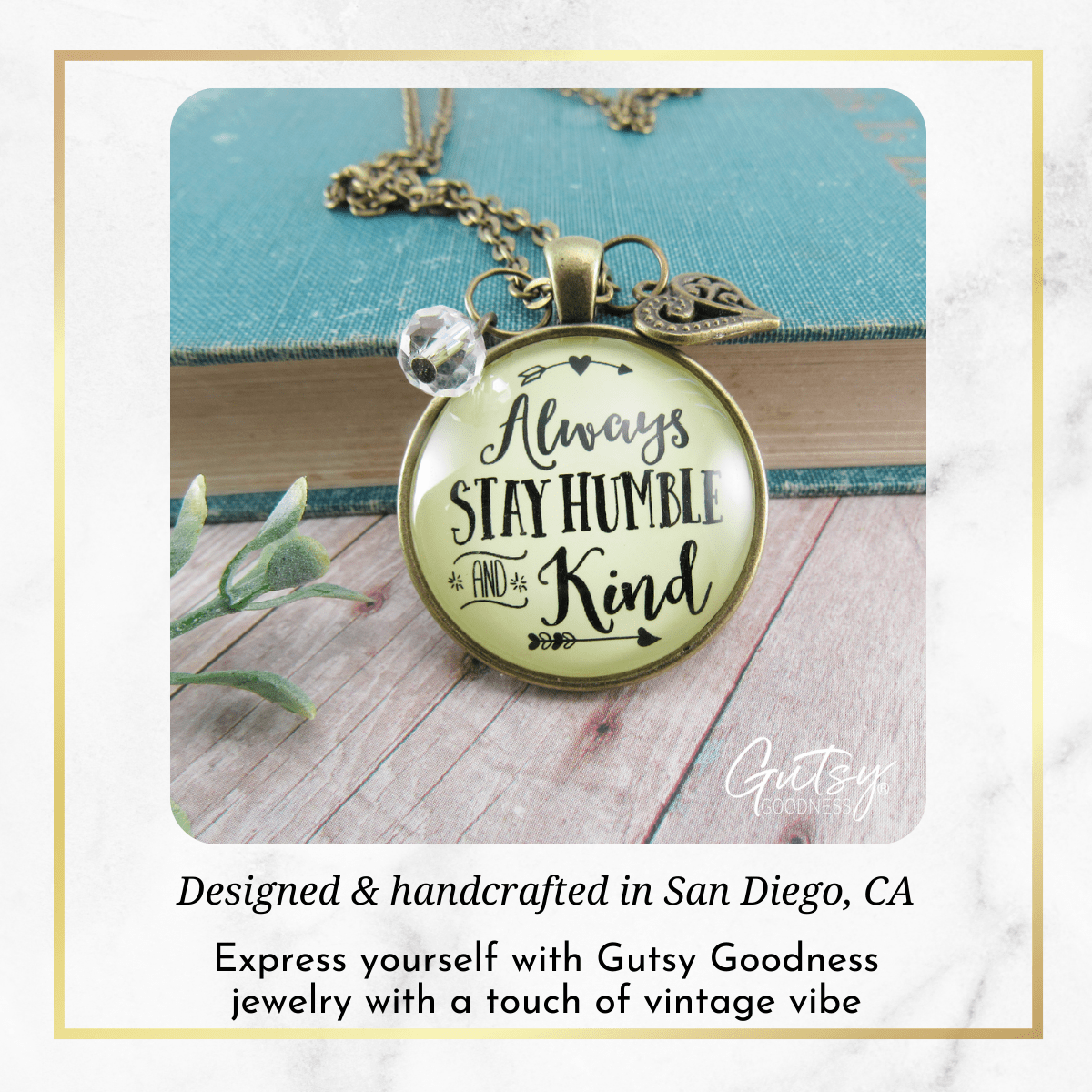 Gutsy Goodness Always Stay Humble and Kind Necklace Meaningful Quote Gift Jewelry - Gutsy Goodness Handmade Jewelry;Always Stay Humble And Kind Necklace Meaningful Quote Gift Jewelry - Gutsy Goodness Handmade Jewelry Gifts