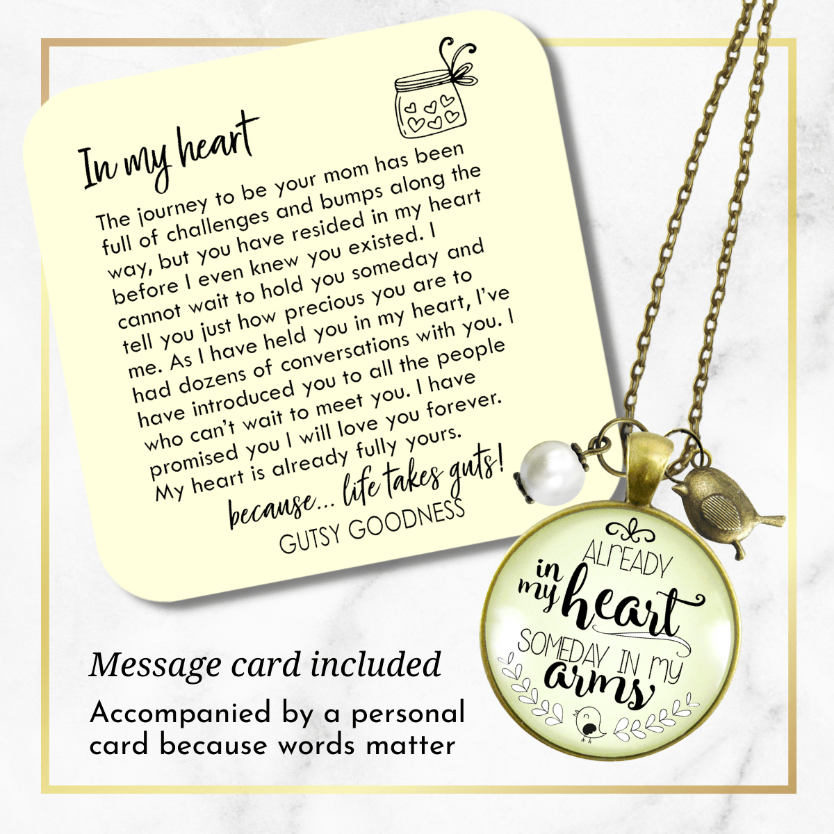 Gutsy Goodness Already in My Heart Mothers Necklace Expecting Baby Adoption Jewelry - Gutsy Goodness Handmade Jewelry;Already In My Heart Mothers Necklace Expecting Baby Adoption Jewelry - Gutsy Goodness Handmade Jewelry Gifts