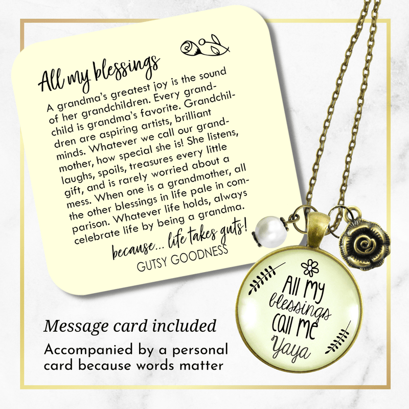 Gutsy Goodness Yaya Necklace All My Blessings Greek Grandma Gift - Gutsy Goodness Handmade Jewelry;Yaya Necklace All My Blessings Greek Grandma Gift - Gutsy Goodness Handmade Jewelry Gifts