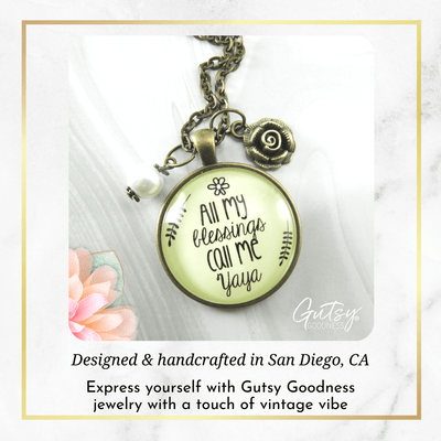 Gutsy Goodness Yaya Necklace All My Blessings Greek Grandma Gift - Gutsy Goodness Handmade Jewelry;Yaya Necklace All My Blessings Greek Grandma Gift - Gutsy Goodness Handmade Jewelry Gifts