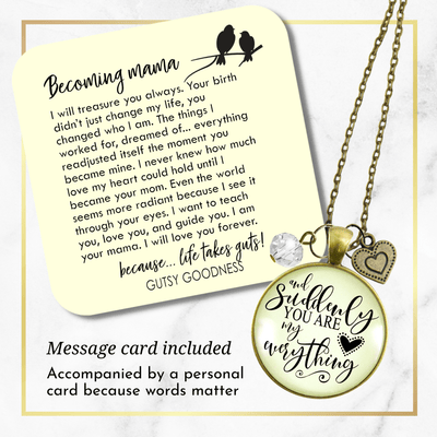 Gutsy Goodness First Mothers Day Necklace Suddenly You are My Everything Mom Jewelry - Gutsy Goodness;First Mothers Day Necklace Suddenly You Are My Everything Mom Jewelry - Gutsy Goodness Handmade Jewelry Gifts