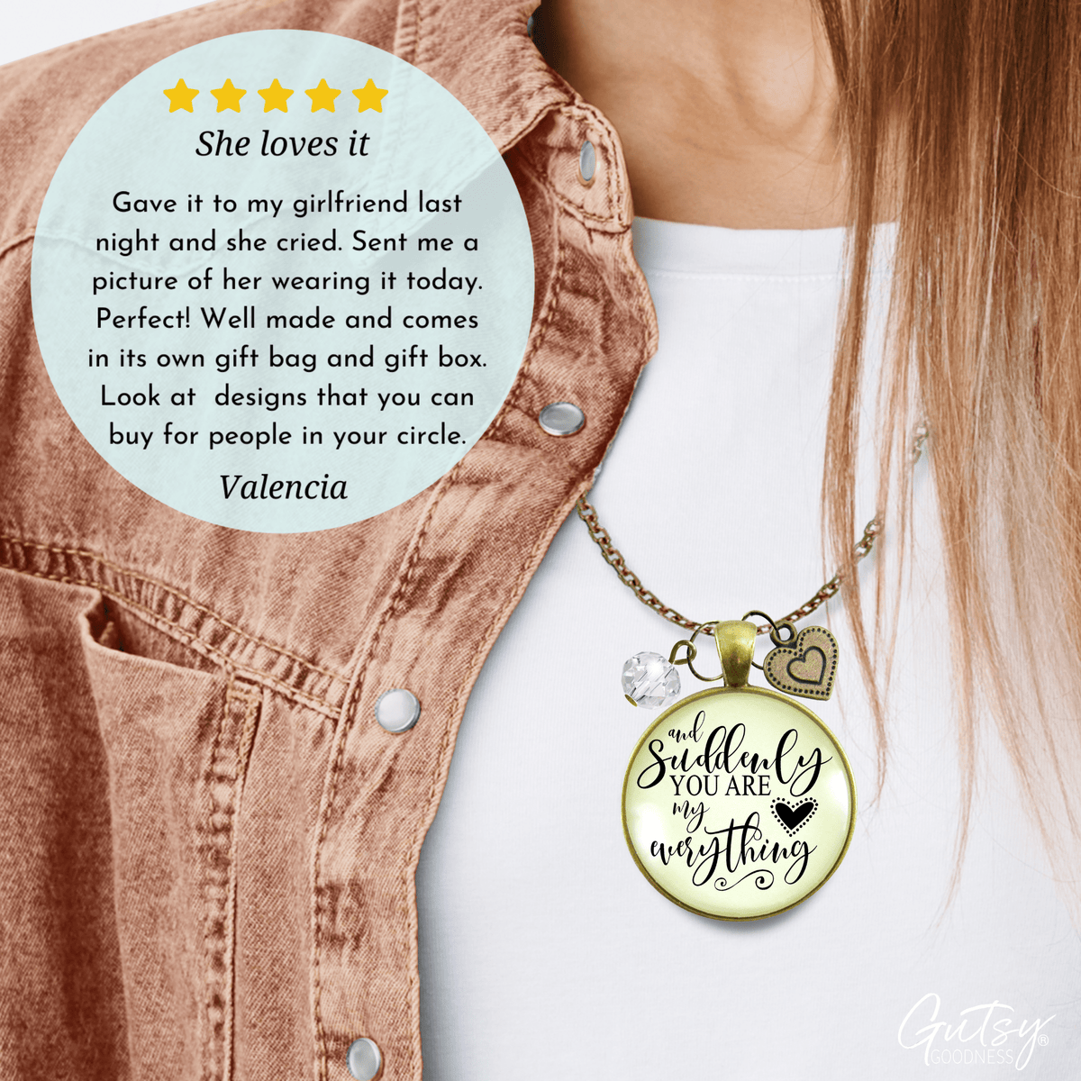 Gutsy Goodness First Mothers Day Necklace Suddenly You are My Everything Mom Jewelry - Gutsy Goodness;First Mothers Day Necklace Suddenly You Are My Everything Mom Jewelry - Gutsy Goodness Handmade Jewelry Gifts