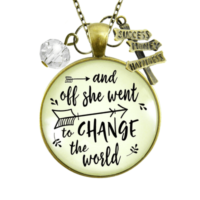 Gutsy Goodness Off She Went Change World Graduate Necklace Graduation Jewelry - Gutsy Goodness Handmade Jewelry;Off She Went Change World Graduate Necklace Graduation Jewelry - Gutsy Goodness Handmade Jewelry Gifts