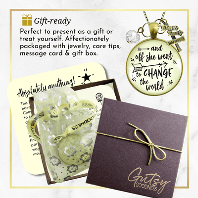 Gutsy Goodness Off She Went Change World Graduate Necklace Graduation Jewelry - Gutsy Goodness Handmade Jewelry;Off She Went Change World Graduate Necklace Graduation Jewelry - Gutsy Goodness Handmade Jewelry Gifts