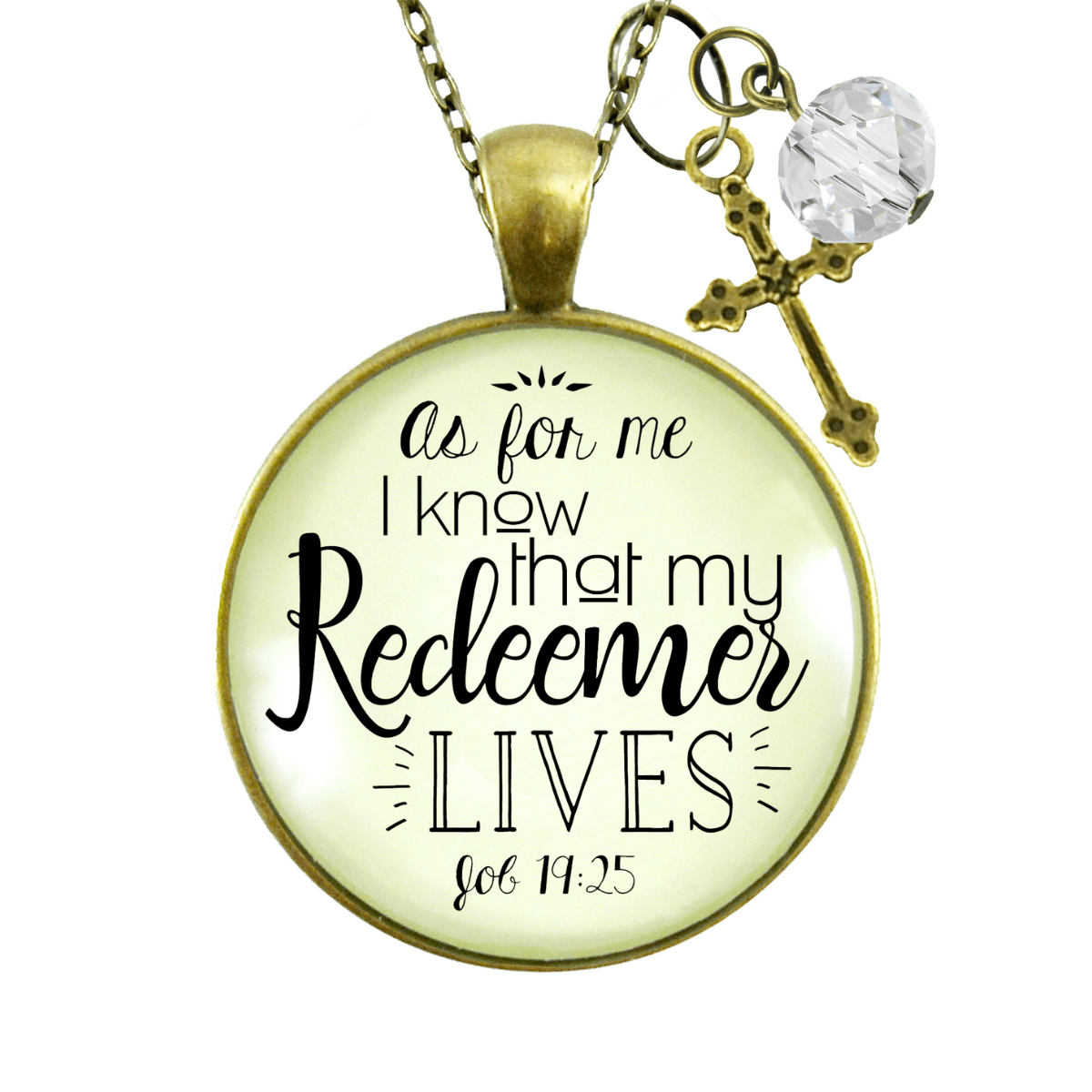Gutsy Goodness I Know My Redeemer Lives Necklace Faith in Jesus Cross Womens Jewelry - Gutsy Goodness;I Know My Redeemer Lives Necklace Faith In Jesus Cross Womens Jewelry - Gutsy Goodness Handmade Jewelry Gifts