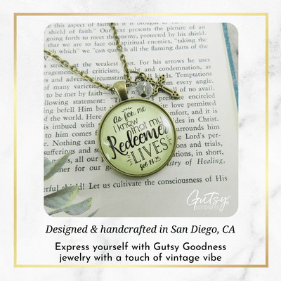 Gutsy Goodness I Know My Redeemer Lives Necklace Faith in Jesus Cross Womens Jewelry - Gutsy Goodness;I Know My Redeemer Lives Necklace Faith In Jesus Cross Womens Jewelry - Gutsy Goodness Handmade Jewelry Gifts