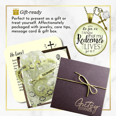 Gutsy Goodness I Know My Redeemer Lives Necklace Faith in Jesus Cross Womens Jewelry - Gutsy Goodness;I Know My Redeemer Lives Necklace Faith In Jesus Cross Womens Jewelry - Gutsy Goodness Handmade Jewelry Gifts