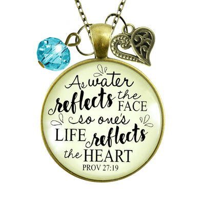Gutsy Goodness Faith Necklace As Water Reflects Life Heart Jewelry Charm - Gutsy Goodness Handmade Jewelry;Faith Necklace As Water Reflects Life Heart Jewelry Charm - Gutsy Goodness Handmade Jewelry Gifts