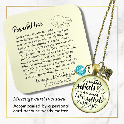 Gutsy Goodness Faith Necklace As Water Reflects Life Heart Jewelry Charm - Gutsy Goodness Handmade Jewelry;Faith Necklace As Water Reflects Life Heart Jewelry Charm - Gutsy Goodness Handmade Jewelry Gifts