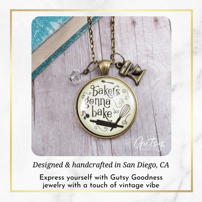 Baking Necklace Bakers Gonna Bake Cake Pastry Foodie Lover Womens Gift Jewelry - Gutsy Goodness
