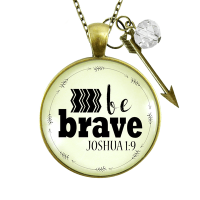 Gutsy Goodness Be Brave Necklace Faith Bible Strength Quote Jewelry Arrow Charm - Gutsy Goodness;Be Brave Necklace Faith Bible Strength Quote Jewelry Arrow Charm - Gutsy Goodness Handmade Jewelry Gifts