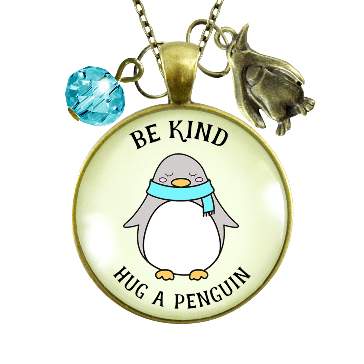Gutsy Goodness Penguin Necklace Be Kind Hug A Penguin Theme Friendship Jewelry - Gutsy Goodness;Penguin Necklace Be Kind Hug A Penguin Theme Friendship Jewelry - Gutsy Goodness Handmade Jewelry Gifts