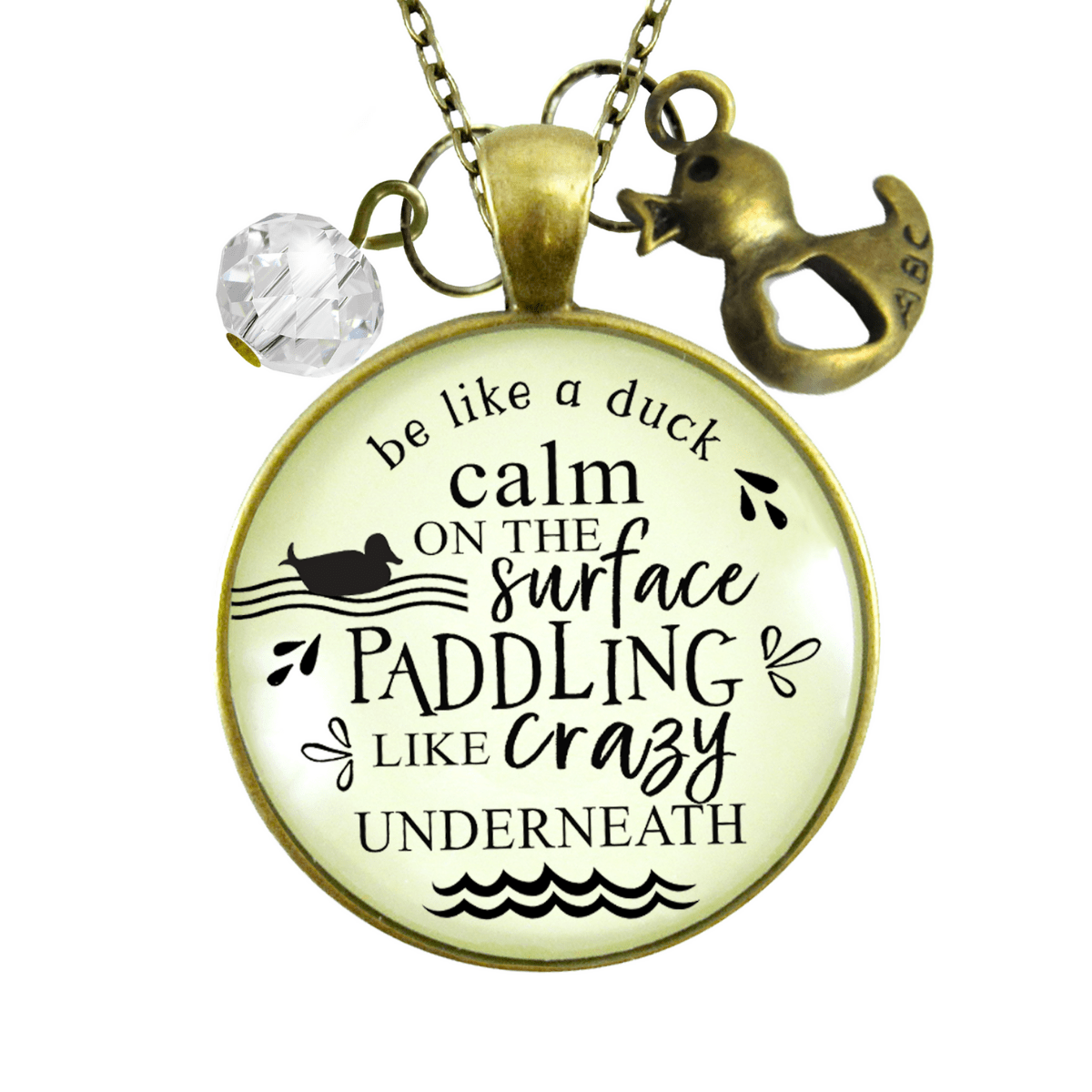 Gutsy Goodness Inspirational Necklace Be a Duck Calm Hustle Mantra Boss Jewelry Gift - Gutsy Goodness Handmade Jewelry;Inspirational Necklace Be A Duck Calm Hustle Mantra Boss Jewelry Gift - Gutsy Goodness Handmade Jewelry Gifts