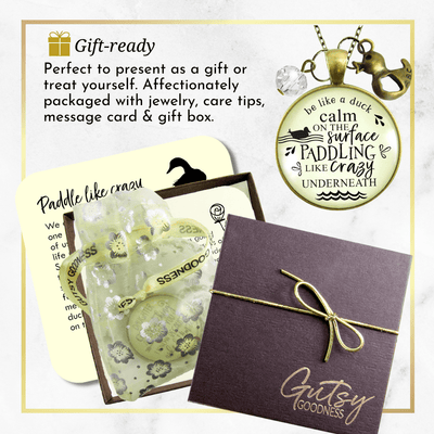 Gutsy Goodness Inspirational Necklace Be a Duck Calm Hustle Mantra Boss Jewelry Gift - Gutsy Goodness Handmade Jewelry;Inspirational Necklace Be A Duck Calm Hustle Mantra Boss Jewelry Gift - Gutsy Goodness Handmade Jewelry Gifts