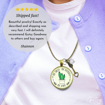 Gutsy Goodness Kindness Necklace Be Silly Be Honest Kind Boho Chic Southwestern Cactus Jewelry - Gutsy Goodness Handmade Jewelry;Kindness Necklace Be Silly Be Honest Kind Boho Chic Southwestern Cactus Jewelry - Gutsy Goodness Handmade Jewelry Gifts