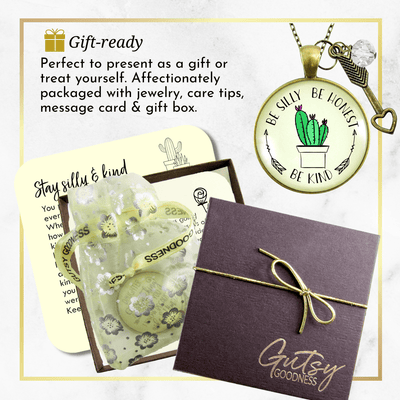 Gutsy Goodness Kindness Necklace Be Silly Be Honest Kind Boho Chic Southwestern Cactus Jewelry - Gutsy Goodness Handmade Jewelry;Kindness Necklace Be Silly Be Honest Kind Boho Chic Southwestern Cactus Jewelry - Gutsy Goodness Handmade Jewelry Gifts