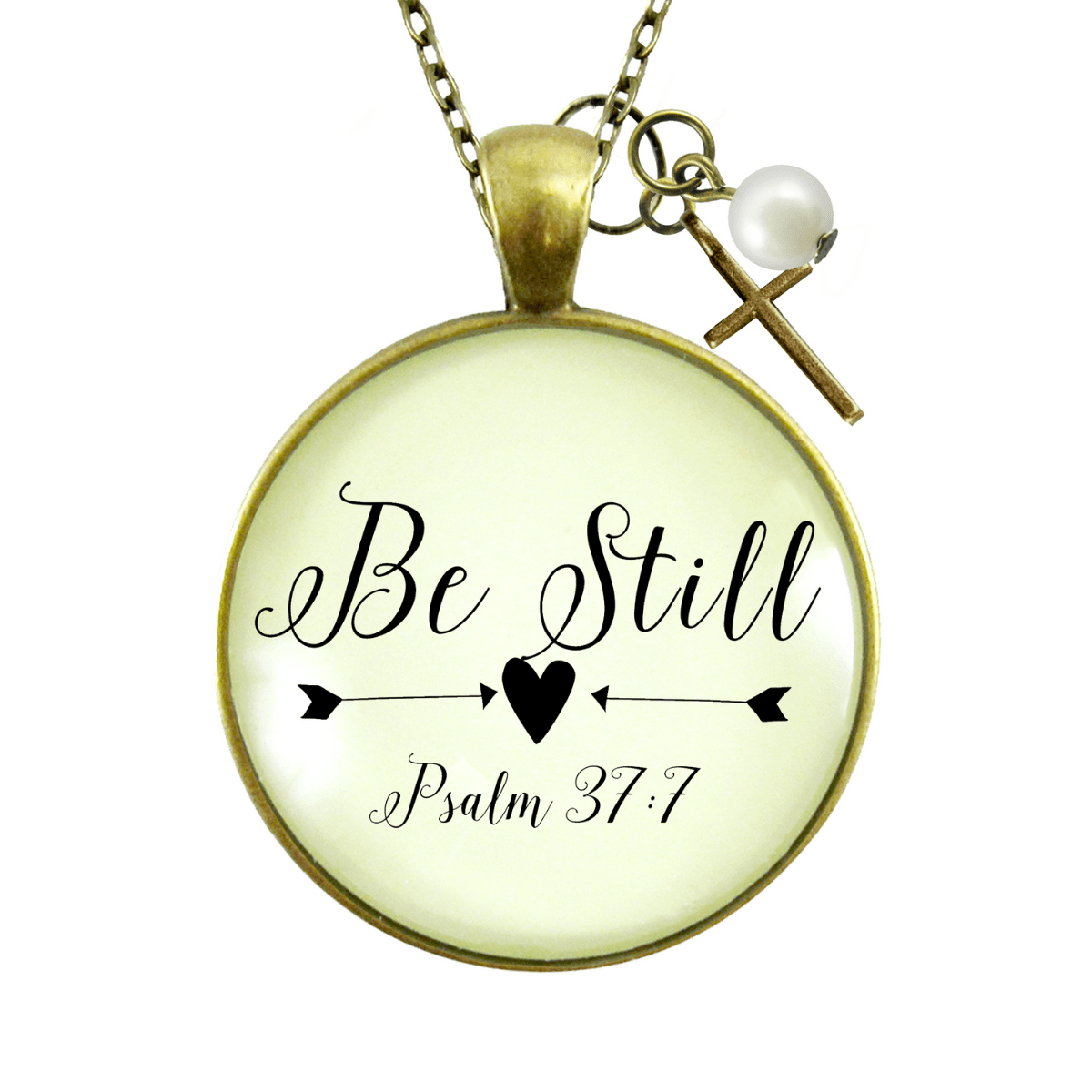 Gutsy Goodness Be Still Christian Inspired Necklace Faith Jewelry Life Cross Charm - Gutsy Goodness;Be Still Christian Inspired Necklace Faith Jewelry Life Cross Charm - Gutsy Goodness Handmade Jewelry Gifts